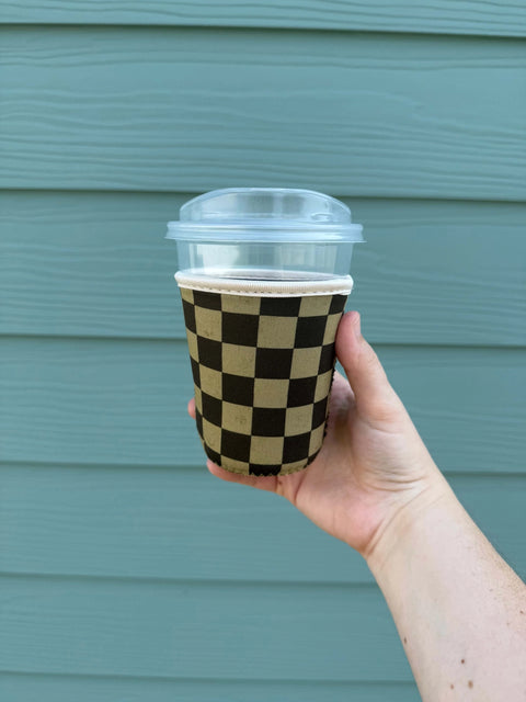 Green Checkered Drink Sleeve