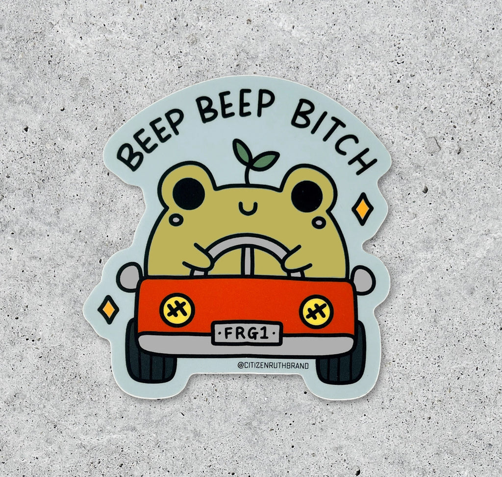 Beep Beep Bitch Frog Sticker – Modern Legend, LLC.