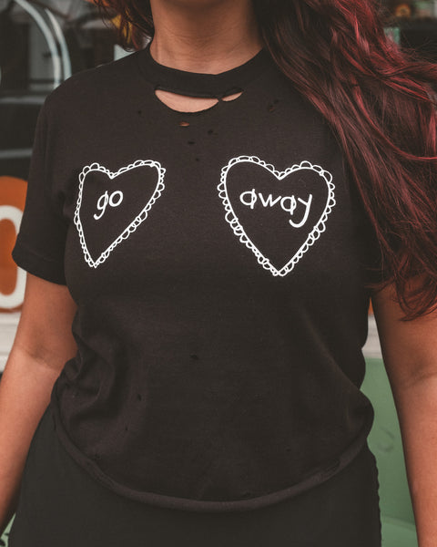  Go Away Tee (Cropped + Distressed)