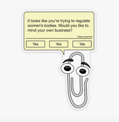 Pro-Choice Clippy, 90s Retro Microsoft Paperclip Sticker
