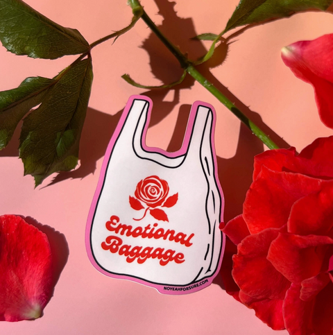 Emotional Baggage Plastic Bag Sticker