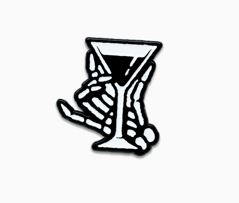 Martini Skull Pin