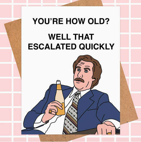 Ron Burgundy Birthday Card