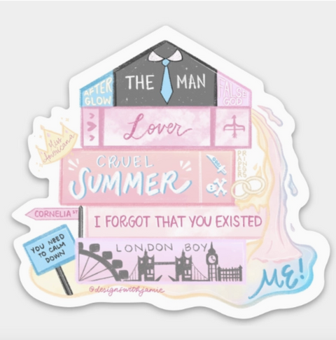 Taylor Swift Lover Books Sticker