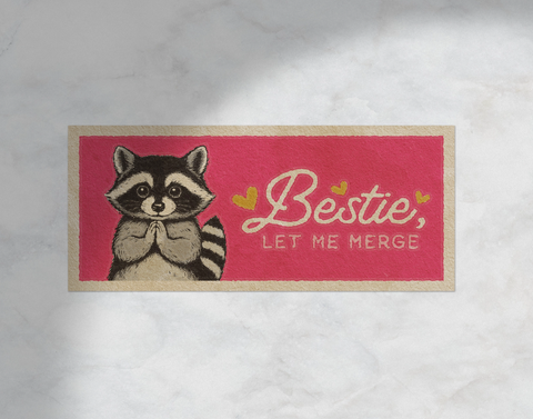 Raccoon Bestie Let Me Merge Bumper Sticker
