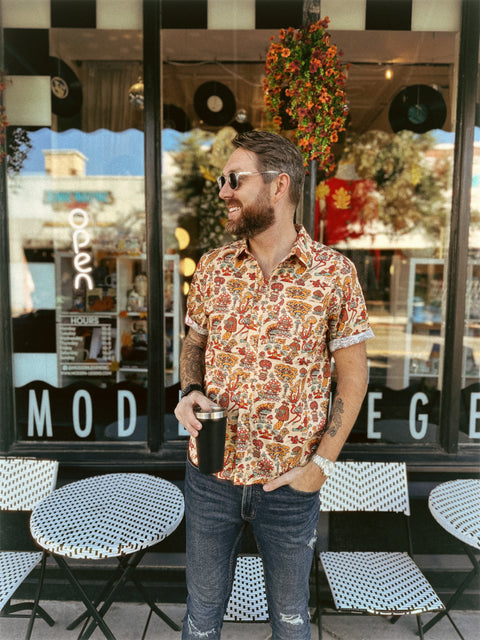 Mushroom Friends Button Up