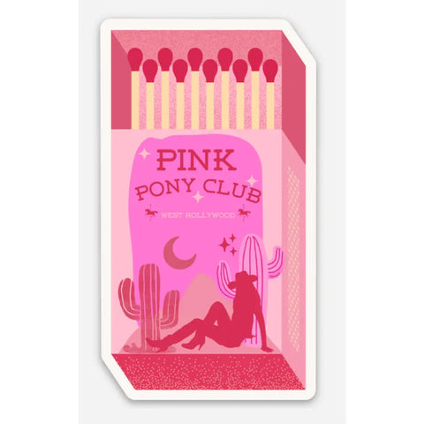 Pink Pony Matchbox Sticker