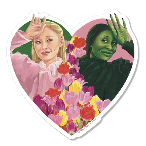 Wicked Elphaba & Glinda Glitter Sticker
