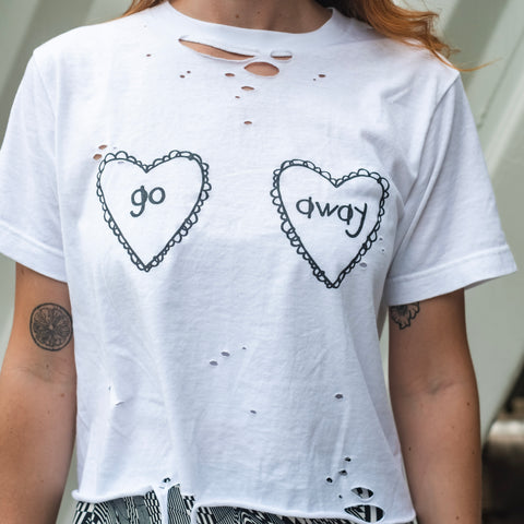  Go Away Tee (Cropped + Distressed)
