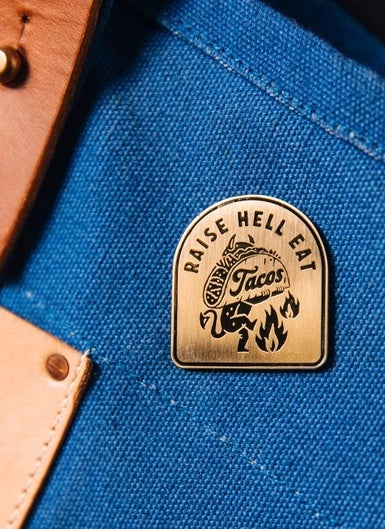 Raise Hell Eat Tacos Pin