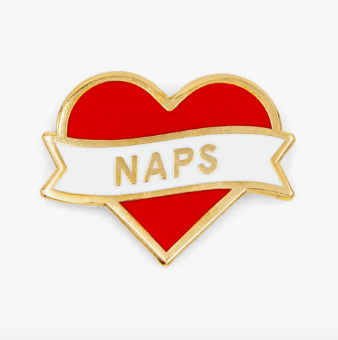Heart Naps Pin