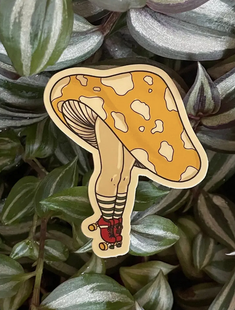 Yellow Shroomie Skate Sticker