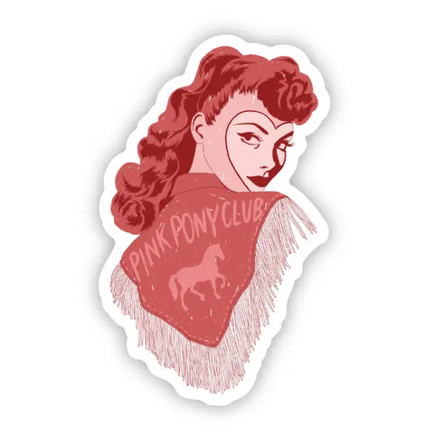 Cowgirl At Pink Pony Club Sticker