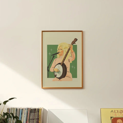 Dolly Parton Banjo Art Print