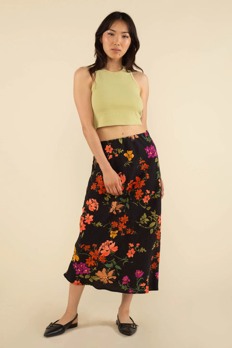 Freesia Floral Midi Skirt