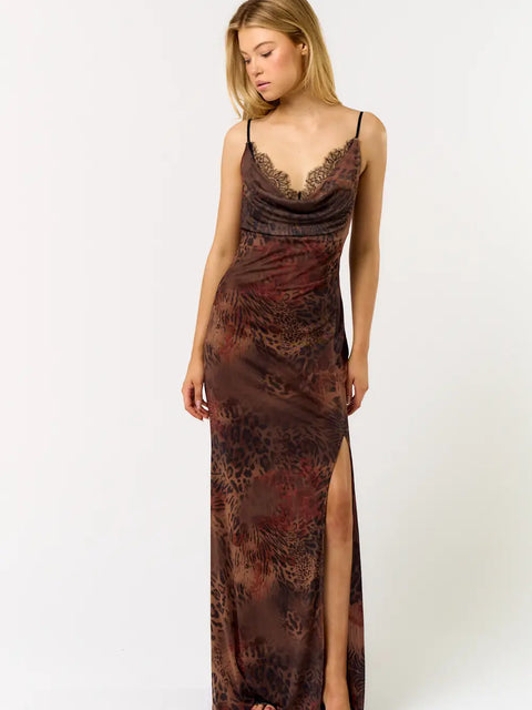  Lace Animal Print Dress