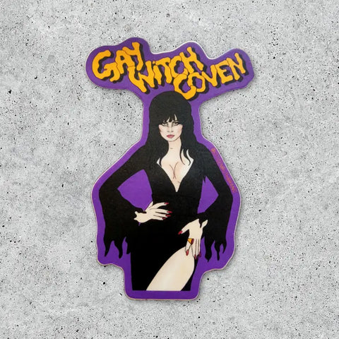 Elvira Gay Witch Sticker