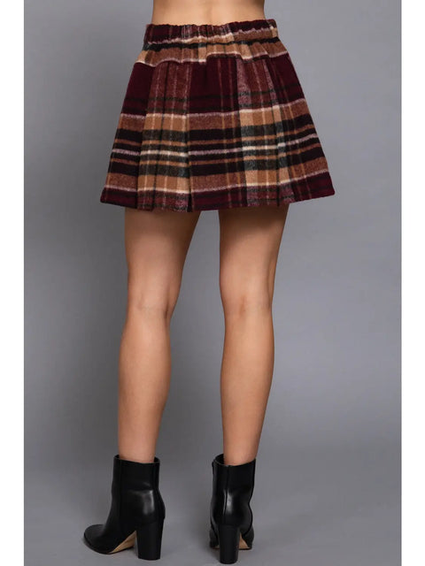  Pleats Plaid Skort