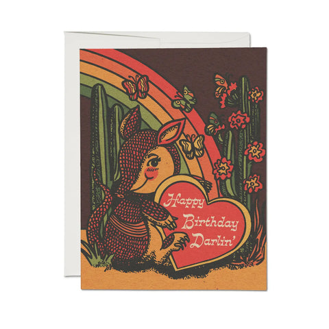  Armadillo Birthday Greeting Card