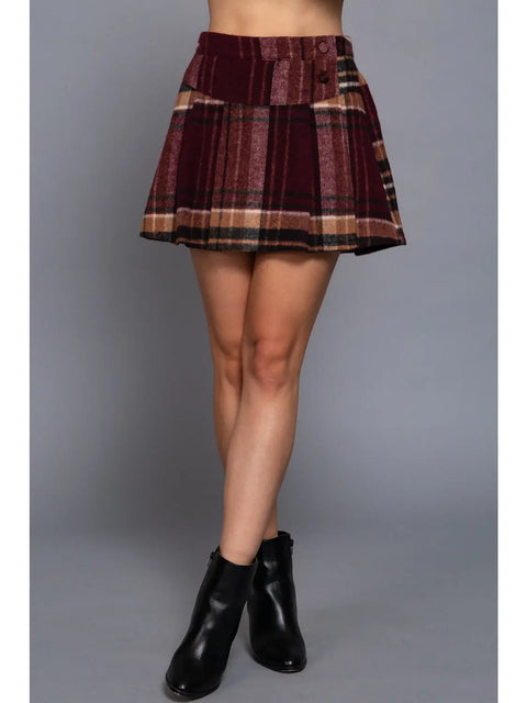  Pleats Plaid Skort