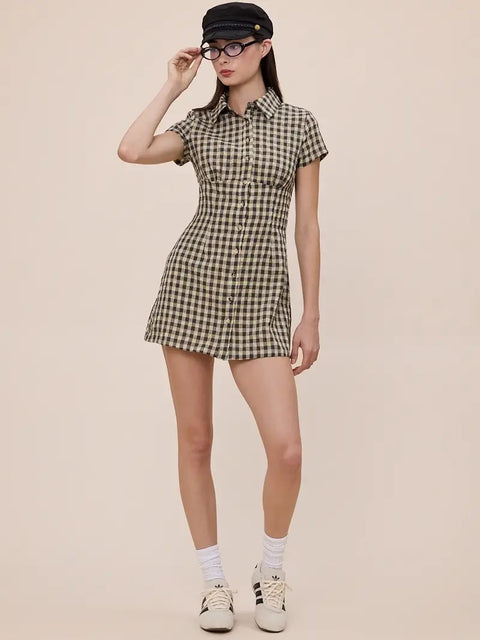  Vintage Checker Collar Dress