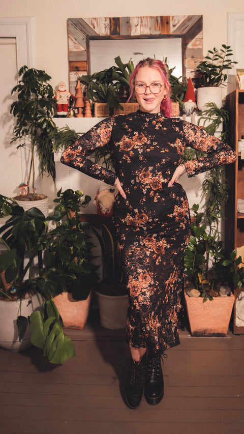  Winter Floral Lace Dress