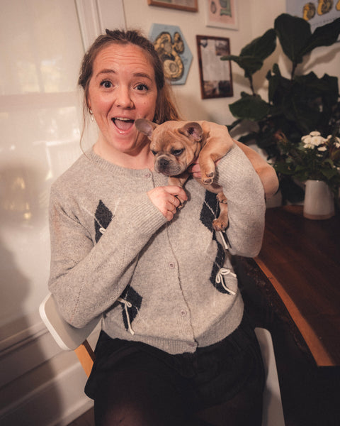  Diamond Bow Knit Cardigan