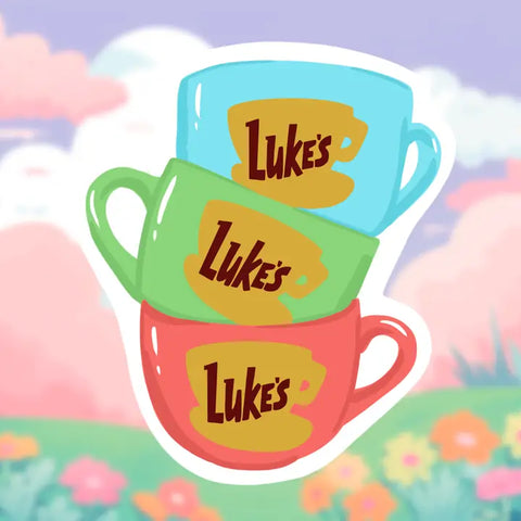 Luke's Diner Colored Mugs Sticker