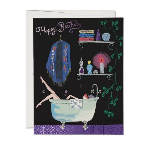  Bathtub Bubbles Birthday Greeting Card