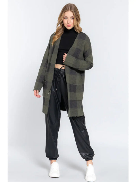 Long Sleeve Front Open Jacquard Sweater Cardigan