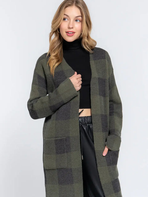 Long Sleeve Front Open Jacquard Sweater Cardigan