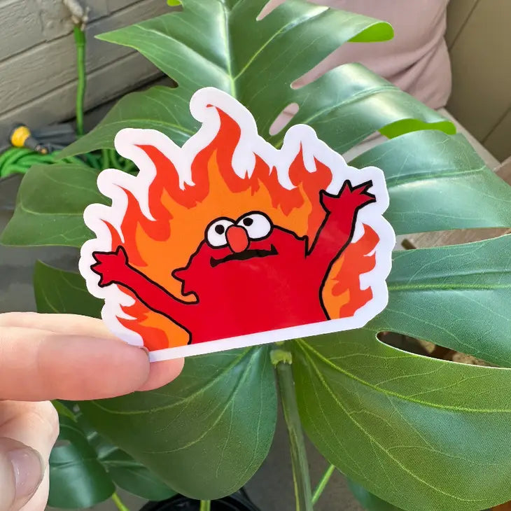 Elmo On Fire Meme Sticker Modern Legend, LLC.