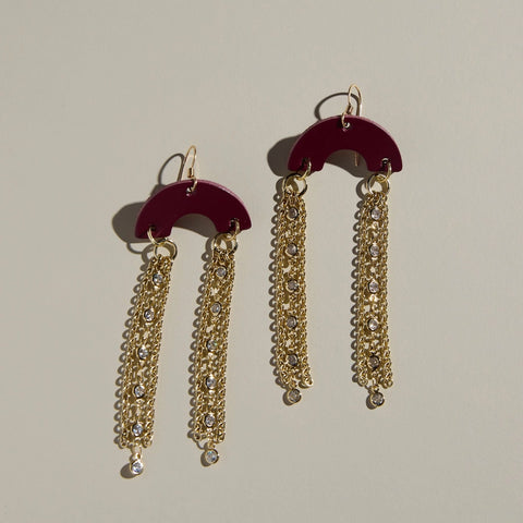 Burgundy Gracen Earrings