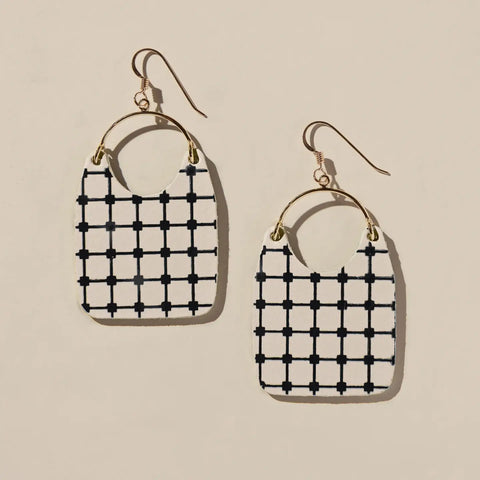 Ecru Quilted Charlies Earrings