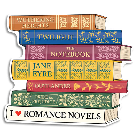 Romance Novel Book Stack Sticker