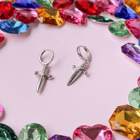 Silver Dagger Earrings