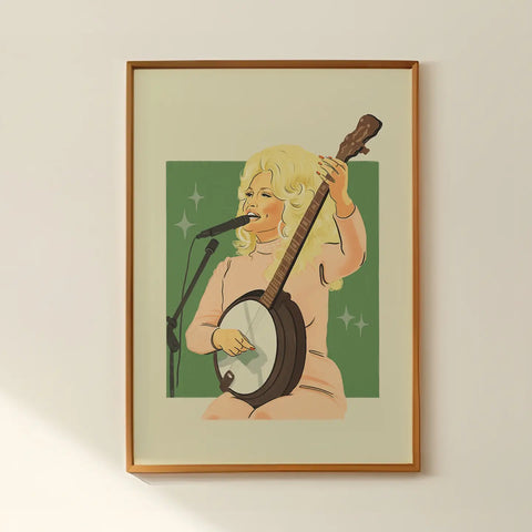 Dolly Parton Banjo Art Print