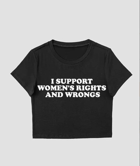  Women's Rights & Wrongs Crop Tee