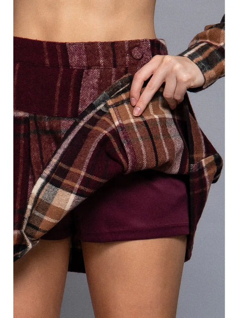  Pleats Plaid Skort