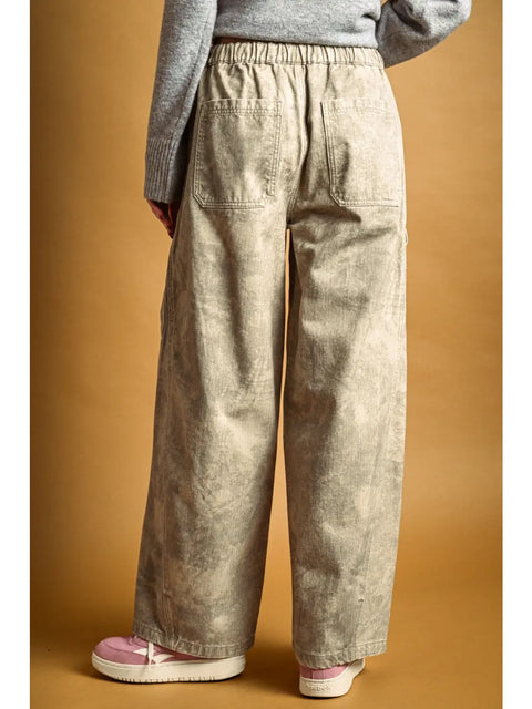 Brushed Print Cargo Pants