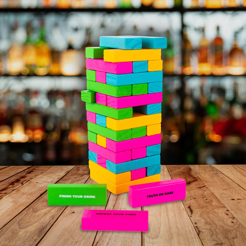  Tipsy Topple Tower Drinking Game