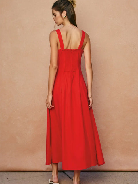  Red Linen Dress