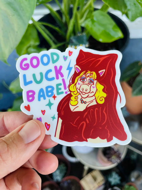 Good Luck Babe Miss Piggy Sticker