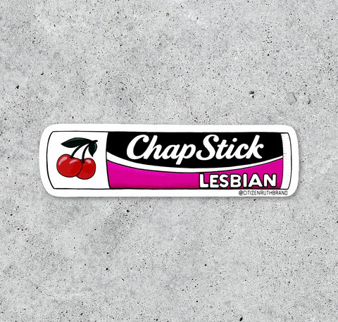  Chapstick Lesbian Vinyl Sticker