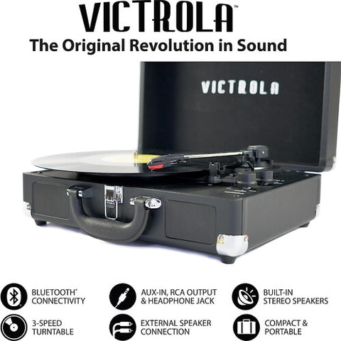  Black Victrola Suitcase Turntable