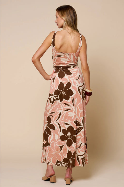  Brown & Pink Y2K Maxi Dress