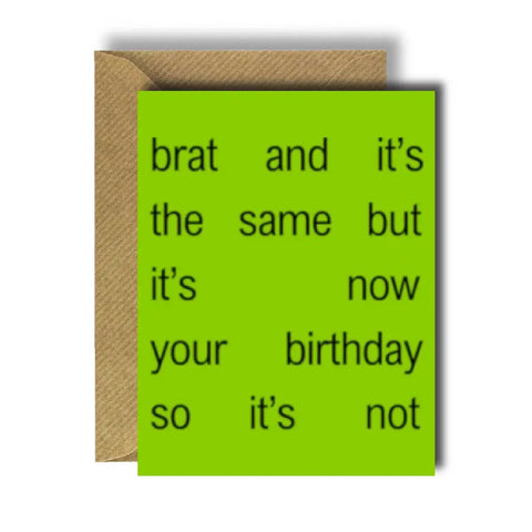 Brat Birthday Card