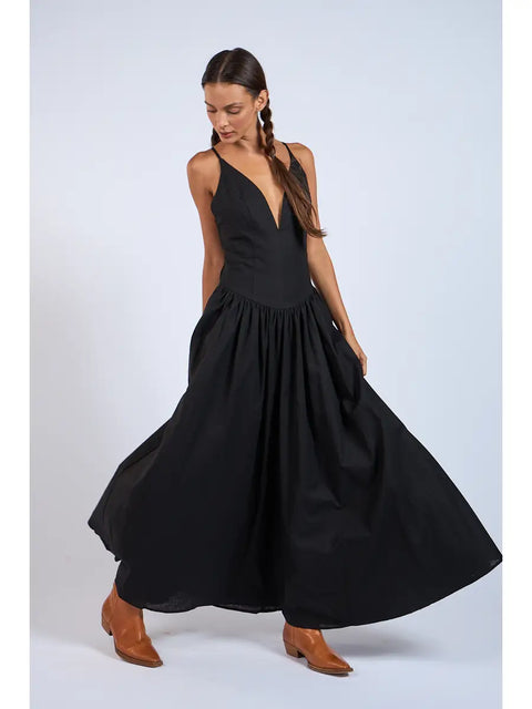  Plunging Neck Maxi Dress