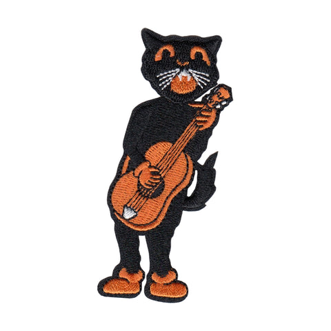  Vintage Black Cat Band Halloween Music 4 Piece Patch Set
