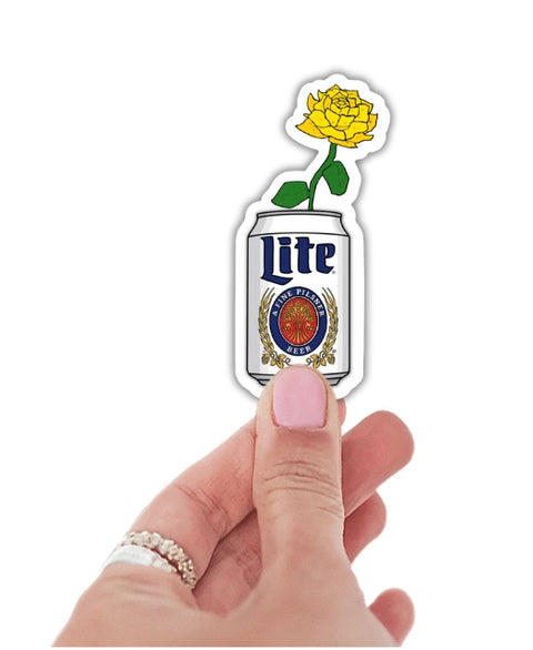 Beer Can Flower Sticker